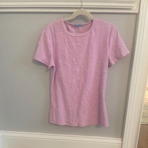 J. McLaughlin pink/purple jacquard Fitted Short Sleeve top/tee XS